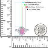 Oval Art Deco Halo Engagement Wedding Bridal Ring Round Simulated Cubic Zirconia 925 Sterling Silver