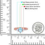 Art Deco Pear Shape Wedding Bridal Ring Triangle Simulated Cubic Zirconia 925 Sterling Silver