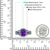 Infinity Twisted Shank Art Deco Halo Oval Wedding Engagement Ring Round Simulated Cubic Zirconia 925 Sterling Silver
