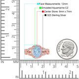 Infinity Twisted Shank Art Deco Halo Oval Wedding Engagement Ring Round Simulated Cubic Zirconia 925 Sterling Silver