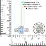 Infinity Twisted Shank Art Deco Halo Oval Wedding Engagement Ring Round Simulated Cubic Zirconia 925 Sterling Silver