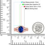 Infinity Twisted Shank Art Deco Halo Oval Wedding Engagement Ring Round Simulated Cubic Zirconia 925 Sterling Silver