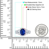 Infinity Twisted Shank Art Deco Halo Oval Wedding Engagement Ring Round Simulated Cubic Zirconia 925 Sterling Silver