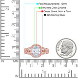 Infinity Twisted Shank Art Deco Halo Oval Wedding Engagement Ring Round Simulated Cubic Zirconia 925 Sterling Silver