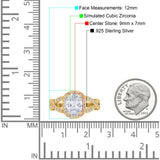Infinity Twisted Shank Art Deco Halo Oval Wedding Engagement Ring Round Simulated Cubic Zirconia 925 Sterling Silver