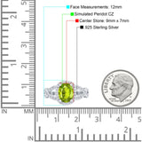 Infinity Twisted Shank Art Deco Halo Oval Wedding Engagement Ring Round Simulated Cubic Zirconia 925 Sterling Silver