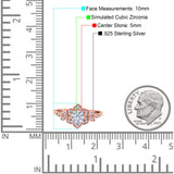 Halo Art Deco Cluster Floral Wedding Engagement Ring Round Simulated Cubic Zirconia 925 Sterling Silver