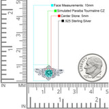 Halo Art Deco Cluster Floral Wedding Engagement Ring Round Simulated Cubic Zirconia 925 Sterling Silver