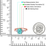 Art Deco Emerald Cut Wedding Bridal Ring Round Simulated Cubic Zirconia 925 Sterling Silver