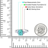 Art Deco Emerald Cut Wedding Bridal Ring Round Simulated Cubic Zirconia 925 Sterling Silver