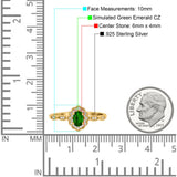 Halo Vintage Floral Art Deco Wedding Bridal Ring Oval Simulated Cubic Zirconia 925 Sterling Silver