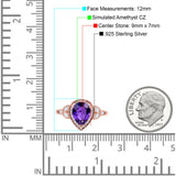 Halo Art Deco Wedding Pear Bridal Ring Marquise Round Simulated Cubic Zirconia 925 Sterling Silver