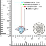 Halo Art Deco Wedding Pear Bridal Ring Marquise Round Simulated Cubic Zirconia 925 Sterling Silver