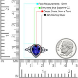 Halo Art Deco Wedding Pear Bridal Ring Marquise Round Simulated Cubic Zirconia 925 Sterling Silver