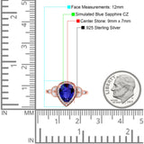 Halo Art Deco Wedding Pear Bridal Ring Marquise Round Simulated Cubic Zirconia 925 Sterling Silver