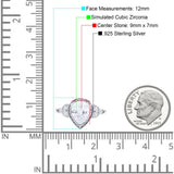 Halo Art Deco Wedding Pear Bridal Ring Marquise Round Simulated Cubic Zirconia 925 Sterling Silver