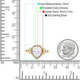 Halo Art Deco Wedding Pear Bridal Ring Marquise Round Simulated Cubic Zirconia 925 Sterling Silver