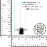 Emerald Cut Art Deco Halo Wedding Bridal Engagement Ring Round Simulated Cubic Zirconia 925 Sterling Silver
