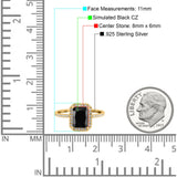 Emerald Cut Art Deco Halo Wedding Bridal Engagement Ring Round Simulated Cubic Zirconia 925 Sterling Silver