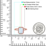 Emerald Cut Art Deco Halo Wedding Bridal Engagement Ring Round Simulated Cubic Zirconia 925 Sterling Silver