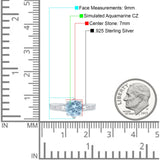 Art Deco Round Simulated CZ Engagement Ring in 925 Sterling Silver