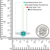 Art Deco Wedding Engagement Bridal Ring Round Simulated Cubic Zirconia 925 Sterling Silver