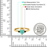 Art Deco Heart Three Stone Wedding Bridal Ring Round Black Simulated Cubic Zirconia 925 Sterling Silver