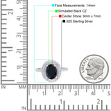Halo Oval Art Deco Wedding Bridal Ring Band Round Simulated Cubic Zirconia 925 Sterling Silver