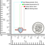 Heart Promise Ring Halo Heart Round Simulated Cubic Zirconia 925 Sterling Silver