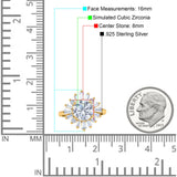 Art Deco Wedding Engagement Bridal Ring Baguette Round Simulated Cubic Zirconia 925 Sterling Silver
