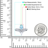 Art Deco Solitaire Accent Pear Wedding Engagement Bridal Ring Band Round Simulated Cubic Zirconia 925 Sterling Silver