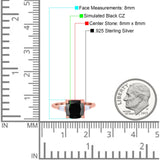 Cushion Cut Art Deco Wedding Bridal Ring Baguette Simulated Cubic Zirconia 925 Sterling Silver
