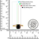 Cushion Cut Art Deco Wedding Bridal Ring Baguette Simulated Cubic Zirconia 925 Sterling Silver