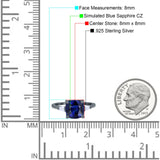 Cushion Cut Art Deco Wedding Bridal Ring Baguette Simulated Cubic Zirconia 925 Sterling Silver
