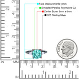 Cushion Cut Art Deco Wedding Bridal Ring Baguette Simulated Cubic Zirconia 925 Sterling Silver
