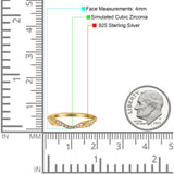 Half Eternity Wedding Ring Band Round Simulated Cubic Zirconia 925 Sterling Silver (4mm)