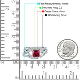 Three Piece Infinity Shank Cushion Cut Art Deco Halo Engagement Ring Round Simulated Cubic Zirconia 925 Sterling Silver