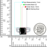 Princess Cut Art Deco Engagement Ring in 925 Sterling Silver