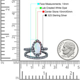 Two Piece Halo Marquise Art Deco Wedding Engagement Bridal Ring Round Simulated Cubic Zirconia 925 Sterling Silver