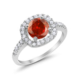 Solitaire Accent Wedding Ring Round Simulated CZ 925 Sterling Silver