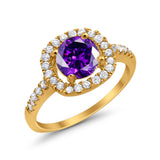 Solitaire Accent Wedding Ring Round Simulated CZ 925 Sterling Silver