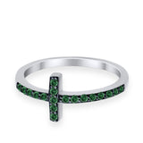 Wedding Eternity Sideways Cross Rings Simulated CZ 925 Sterling Silver