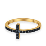 Wedding Eternity Sideways Cross Rings Simulated CZ 925 Sterling Silver