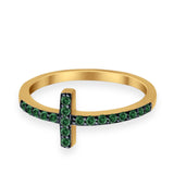Wedding Eternity Sideways Cross Rings Simulated CZ 925 Sterling Silver