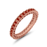 Eternity Wedding Band Rings Round Simulated CZ 925 Sterling Silver