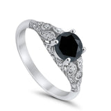 Vintage Wedding Ring Round Cubic Zirconia 925 Sterling Silver RC105152