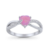 Engagement Heart Promise Ring Simulated Cubic Zirconia 925 Sterling Silver