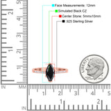 Marquise Solitaire Accent Dazzling Wedding Engagement Ring Round Simulated Cubic Zirconia 925 Sterling Silver