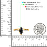 Marquise Solitaire Accent Dazzling Wedding Engagement Ring Round Simulated Cubic Zirconia 925 Sterling Silver