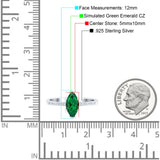 Marquise Solitaire Accent Dazzling Wedding Engagement Ring Round Simulated Cubic Zirconia 925 Sterling Silver